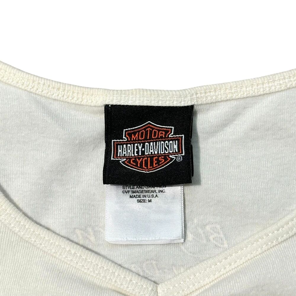 Harley-Davidson Y2K Bedazzled Rhinestone Tank Top | Ivory | Size M - Picture 6 of 6